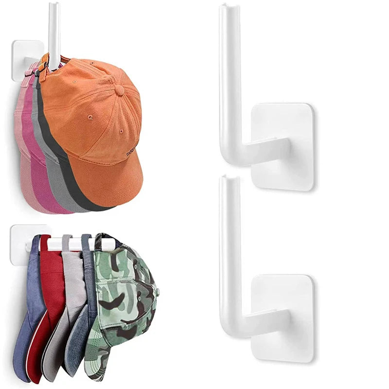 2/4/6Pcs Cap Holder Hat Rack For Baseball Caps Adhesive Hat Hooks For Wall Cap Hanger Storage No Drilling Hat Display Organizer