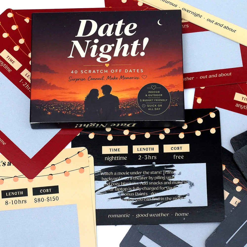 Romantic Date Night Card Game Scratch Off Adventure For Couples Interactive Relationship Game Surprise Challenge Cards Creative