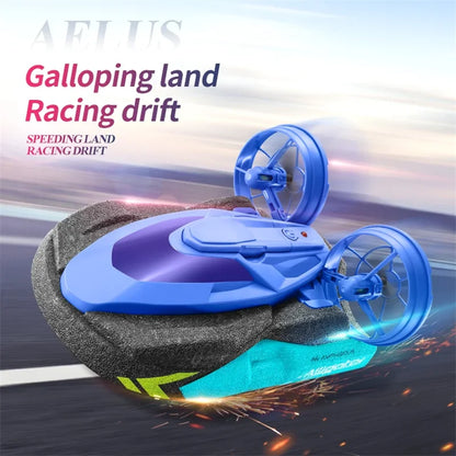 rc speedboat 2 in 1 Remote Control High Speed rc Boat 2.4G Amphibious Hovercraft RC Drift Car Kids Toys Christmas Gifts