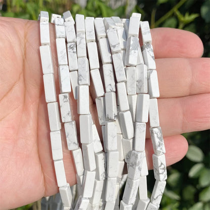 4x13mm Natural Stone Tube Rectangle Sea Sediment Lapis Lazuli Opal Amethysts Quartz Beads for Jewelry Making DIY Bracelet