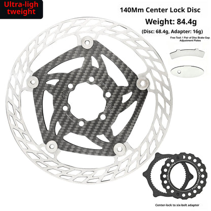 Ultra Light Carbon Fiber Bicycle Disc Brake Rotor 140mm 160mm 180mm 6-Bolt Center Lock Floating Brake Disc Stainless Steel Heat