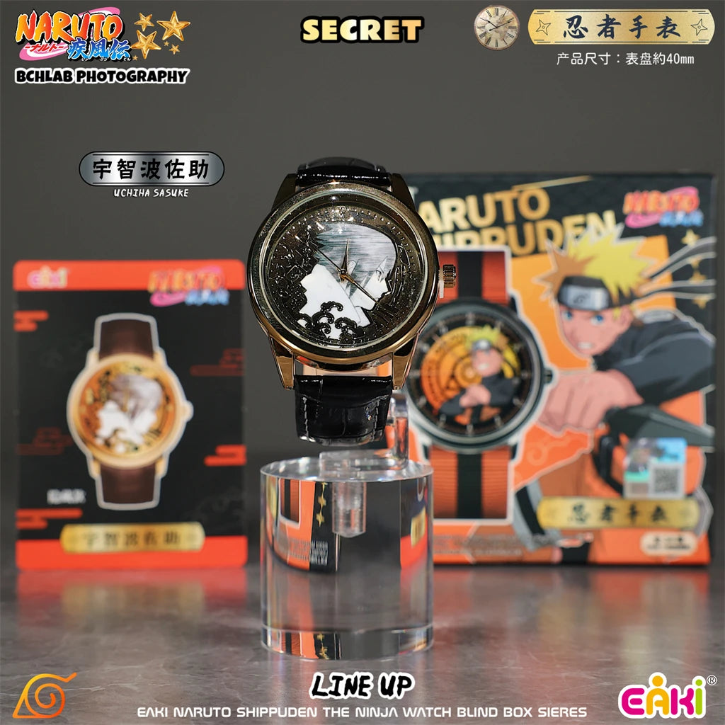 EAKI Hot Original In Stock Naruto Shippuden Kakashi Sasuke Madara Watch Blind Box Anime Figure Trendy Watch Toys Boys Gifts