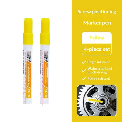 Screw Positioning Marker Pen Waterproof Quick Drying Permanent Marking Pen For Motorcycle Car Mechanical Maintenance Assembly