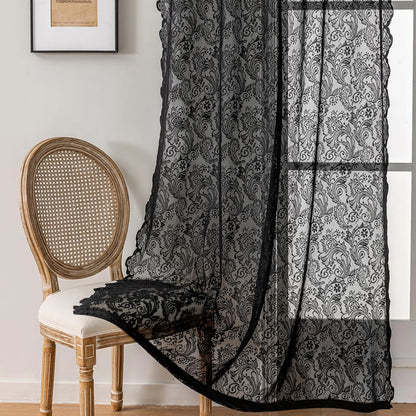 2PCS Black Phoenix Tail Curtains Are Wrinkle-Resistant, Wear-Resistant, Simple and Versatile, Universal for Bedrooms and Living