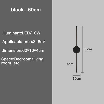 Wall Lamp Bedroom Wall Light Modern Long LED Light Black I-Shaped Living Room Corridor Interior Lighting Home Decor Lighting