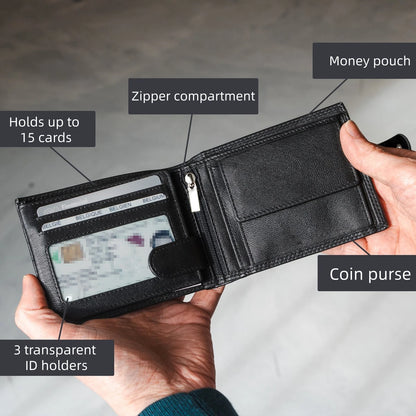 1pc Elegant PU Leather Large Capacity Slim Design Wallet With Multi-Card Slots, Ideal Gift For Men