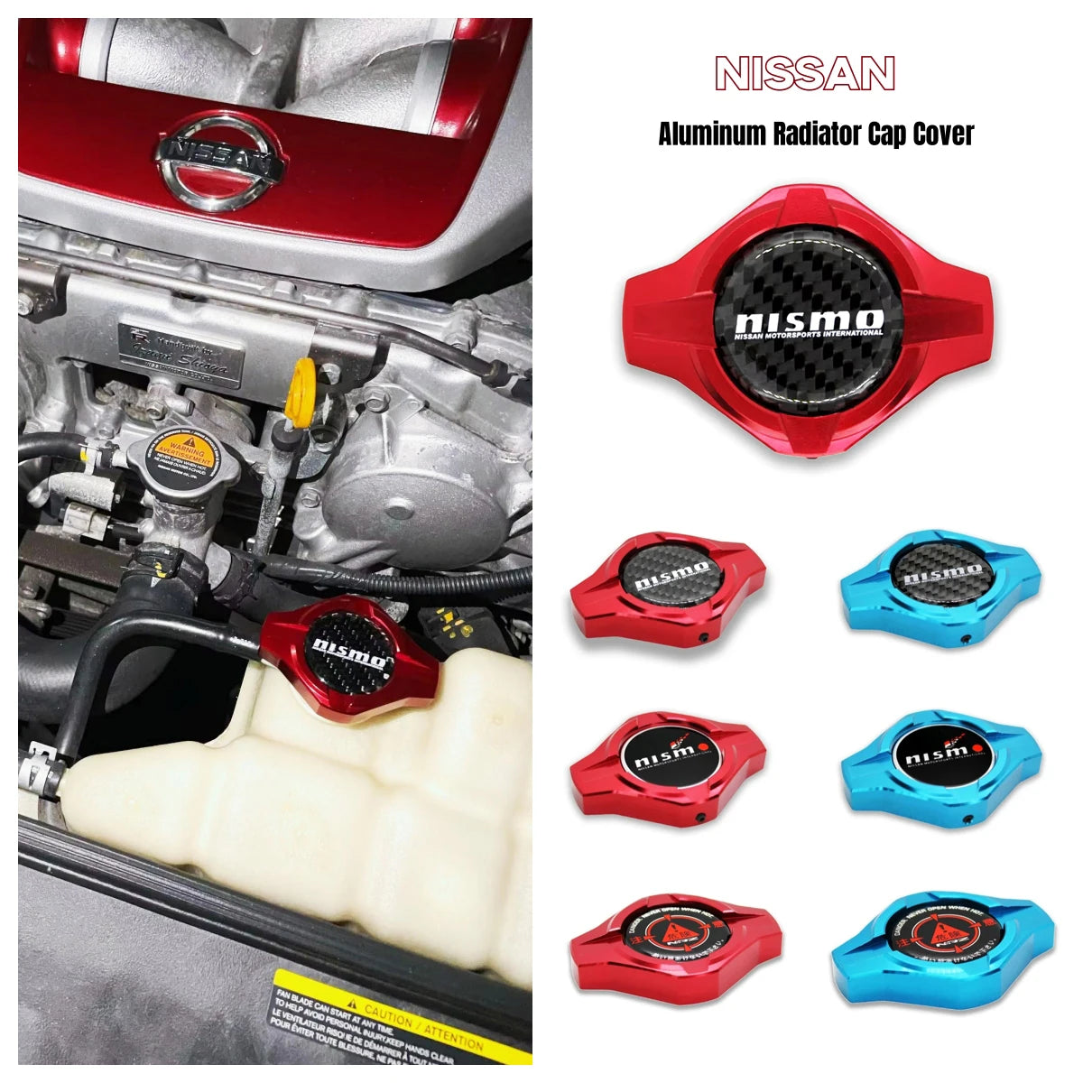 Aluminum Radiator Cap Cover for nissan ALTIMA MAXIMA SILVIA S13 S14 240SX SENTRA SUNNY INFINITI 350Z 300ZX GTR  JDM