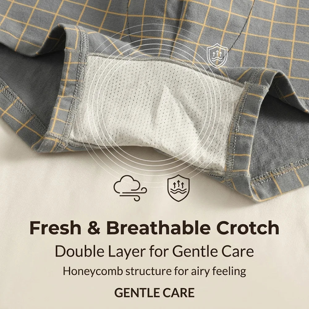 1/3PCS 95% Cotton Classtic Plaid Women's Lingerie Breathable Mesh Crotch Underwear Arrival Soft High Elastic Lingerie for Woman