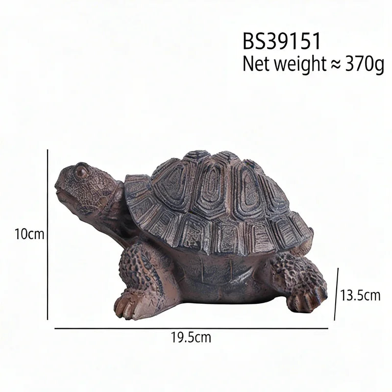 Lifelike Resin Fortune Tortoise Statue Stone Look Feng Shui Animal Sculpture for Outdoor Garden Pond Bonsai Entryway Desk Decor