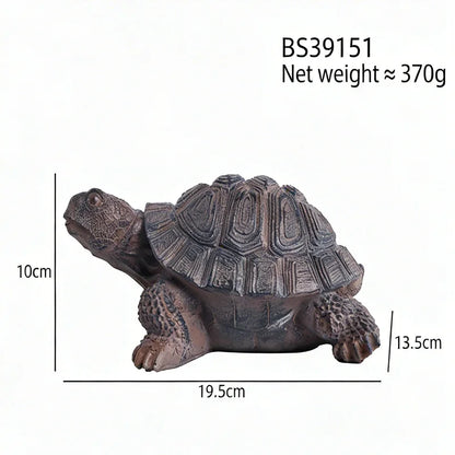 Lifelike Resin Fortune Tortoise Statue Stone Look Feng Shui Animal Sculpture for Outdoor Garden Pond Bonsai Entryway Desk Decor