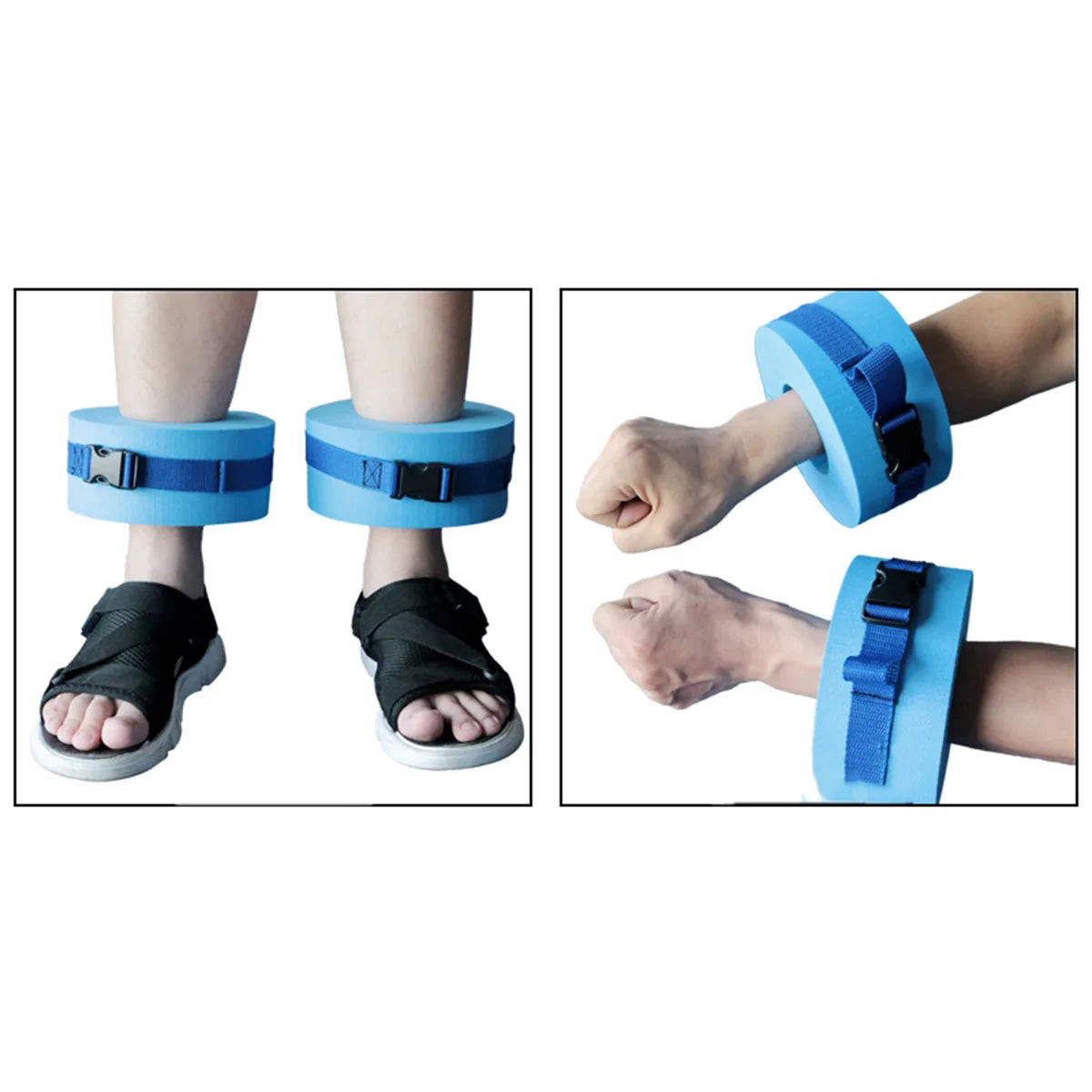 2pcs Foam Swimming Floating Rings, Solid Color Ankles Arms Floats With Quick Release Buckle, Swim Training Equipment