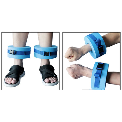 2pcs Foam Swimming Floating Rings, Solid Color Ankles Arms Floats With Quick Release Buckle, Swim Training Equipment