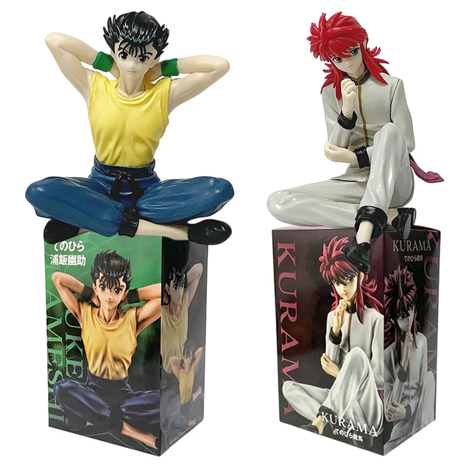 9cm YuYu Hakusho Urameshi Yuusuke Kurama Sitting posture Anime Figure Toys PVC Model Collector Doll Birthday Gift