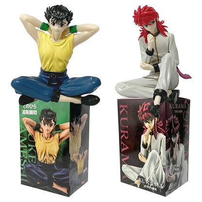 9cm YuYu Hakusho Urameshi Yuusuke Kurama Sitting posture Anime Figure Toys PVC Model Collector Doll Birthday Gift