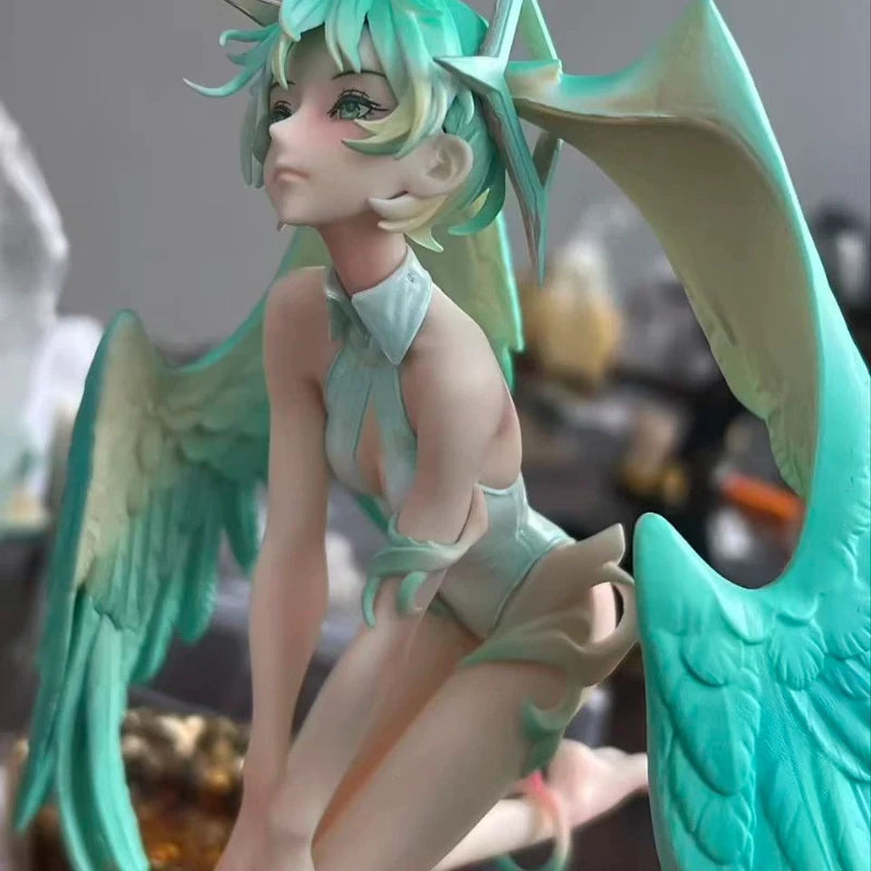 High Quality 27cm Aurora Hatsune Miku Action Figure Green Winged Elf Girl Resin GK Statue Anime Model Toy Desktop Ornament Gift