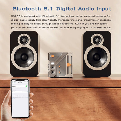 SMSL DS200 Hi-Res Audio Decoder CS43131x2 DAC Chip XU316 MQA USB Optical Coaxial Bluetooth Input 3.5mm 4.4mm Headphone Amplifier