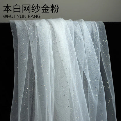 Gold Tulle material black encryption soft Tulle spray silver glitter Tulle wedding dress home decoration fabric