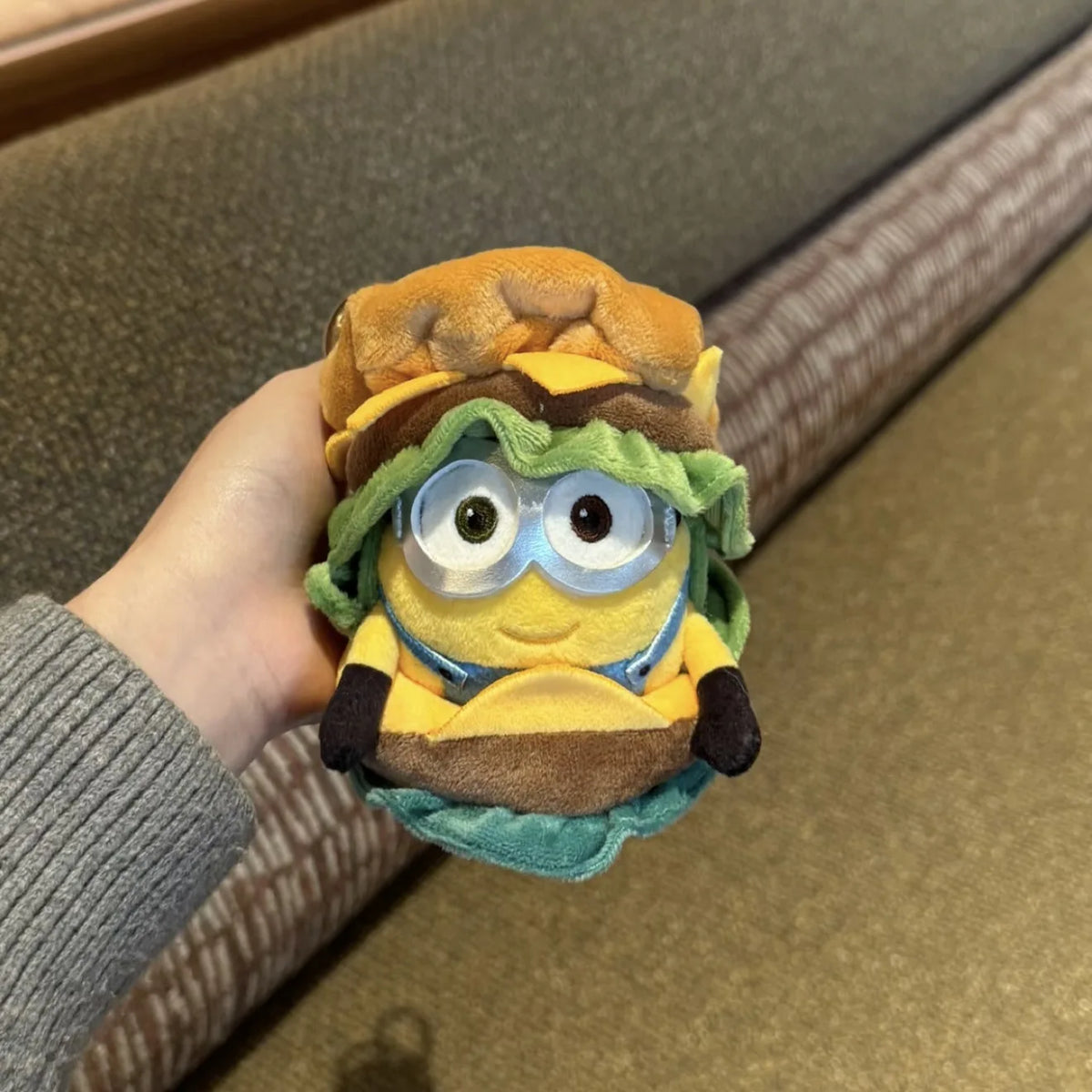Genuine Cute Little Yellow Minion Bob Backpack Pendant Cartoon Plush Doll Keychain Bag Doll Decoration Birthday Gift