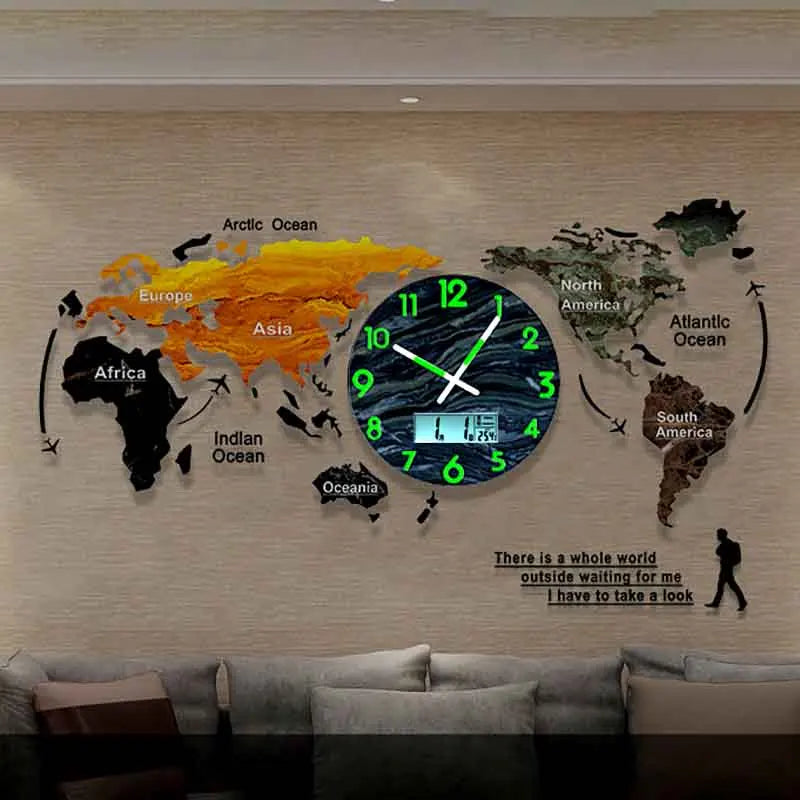 Luxury Led Silent Wall Clock Battery Powered Large Digital Wall Clock Wall Decoration Products Living Room Furniture for Rooms