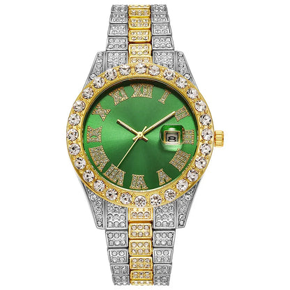 Hot Sale Diamond Watch for Men Luxury Iced Out Watches Calendar Quartz Wristwatches Male Clock Relogio Masculino Drop Shipping