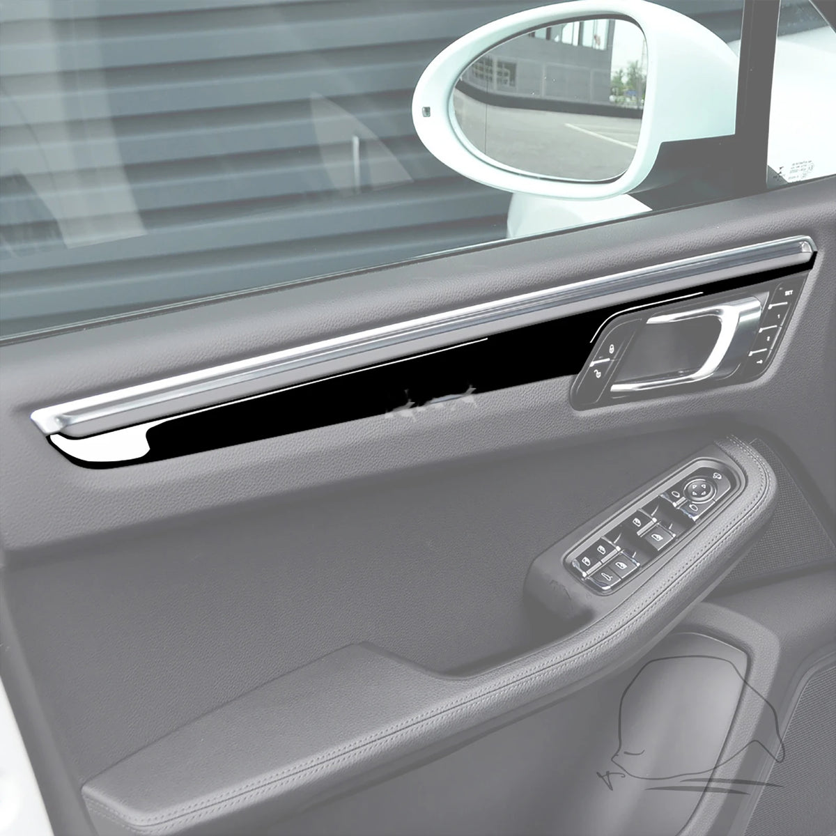 for Porsche MACAN 2014-2018 2019 2020 2021 Door Panel Decal Decoration Cover Trim Sticker Car Exterior Accessories ABS Black