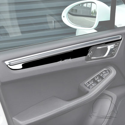 for Porsche MACAN 2014-2018 2019 2020 2021 Door Panel Decal Decoration Cover Trim Sticker Car Exterior Accessories ABS Black