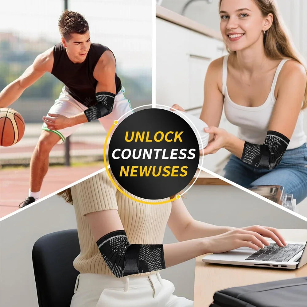 1/2Pcs Elbow Support Brace with Gel Pad for Women & Men Elbow Compression Sleeves for Golfer, Arthritis, Tendonitis Pain Relief