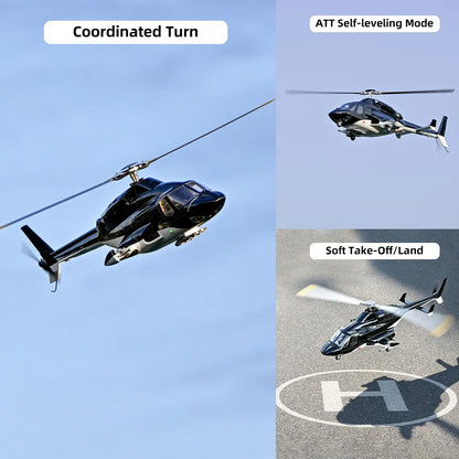 FLYWING Airwolf Scale Helicopter with Retractable landing gear ACE LED Light Auto return 470 Size FLY WING Airwolf RC Helicopter