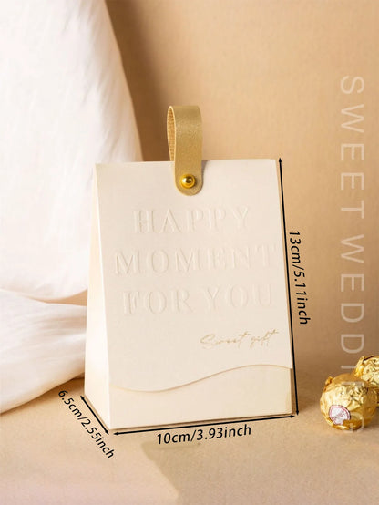 10pcs Creative Leather Portable Gift Box High-end Portable Wedding Candy Paper Box Party Packaging Supplies Paper Box