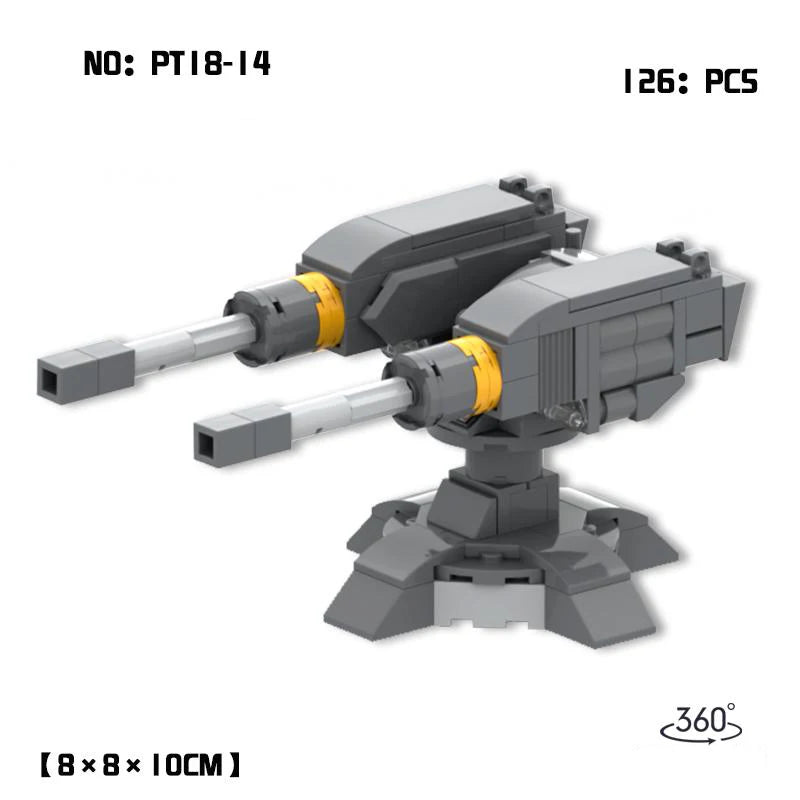 MOC Military Army building blocks Assembling cannon model toys Gatling Missile Railgun bazooka radar set children birthday gift