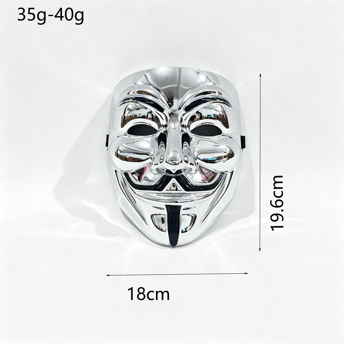 2pcs Metallic Gold & Silver Full Face Mask Set Anonymous Style Adjustable Strap Masquerade Halloween Cosplay Costume