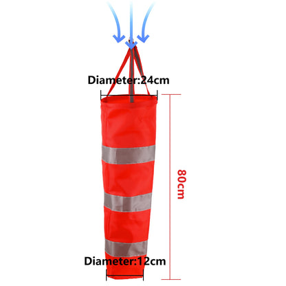 60/80/100cm Reflective Windsock Outdoor Rip-stop Wind Measurement Weather Vane Refective Windsock Weathervane Waterproof 1Pc
