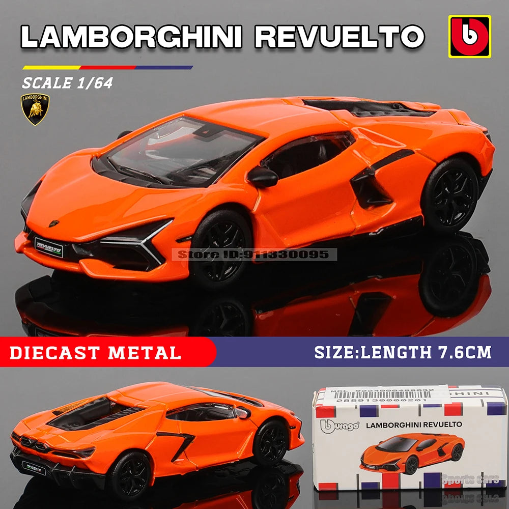 Bburago 1:64 Porsche 911 GT2 RS LAMBORGHINI sian fkp 37 Mustang GT500 Car Model Collection Kids Xmas Gift Toys for Boys Ferrari