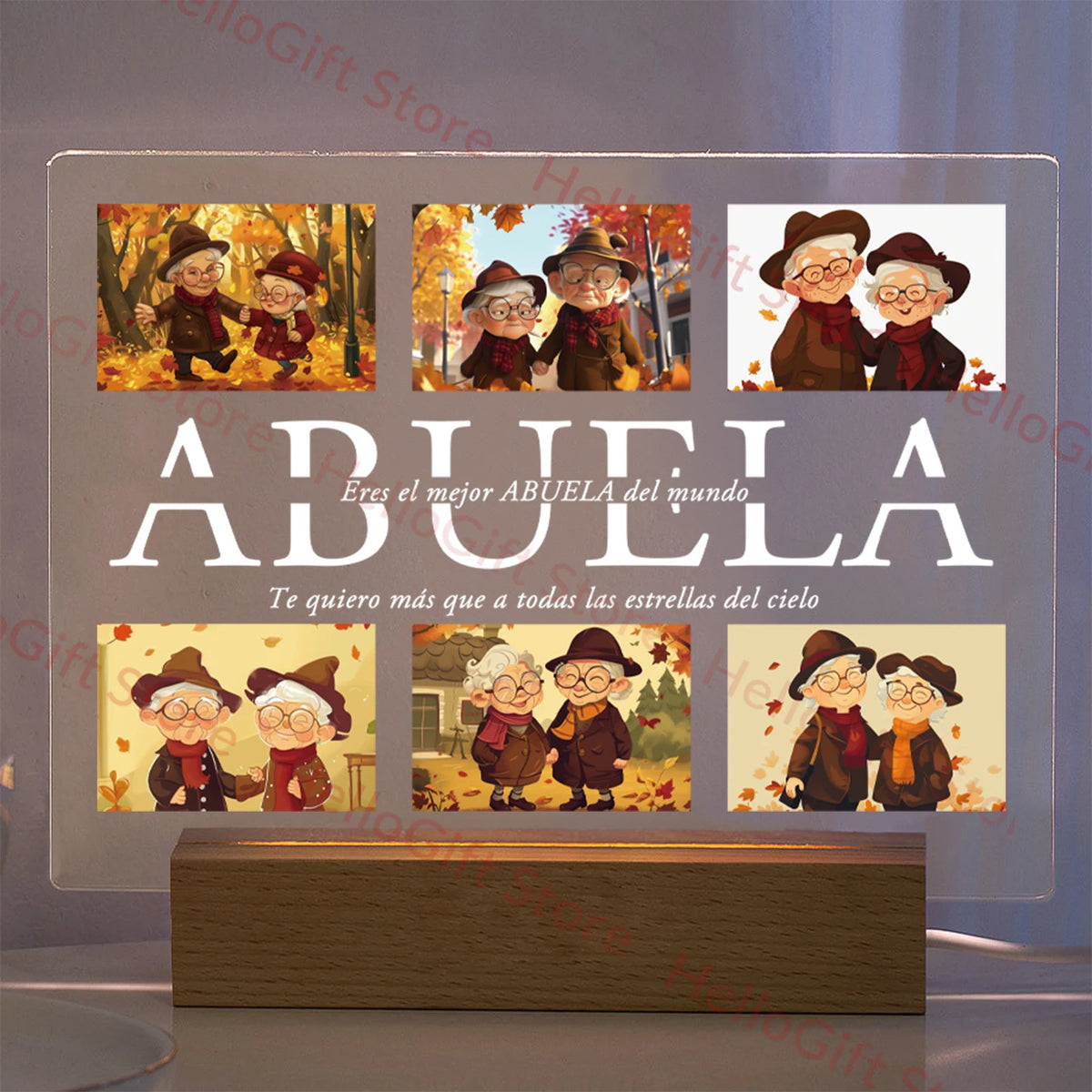 Personalized Custom Photo Text 3D Acrylic Lamp Customized Bedroom NightLight for MOM DAD LOVE Family Birthday Christmas Day Gift