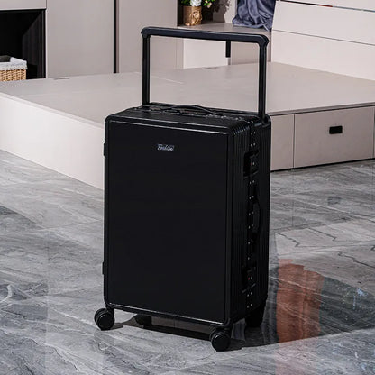 KLQDZMS Suitcase Women's Zipper Boarding Box Men's Aluminum Frame Trolley Case 20"24"26"28 Inch Large Capacity Travel Luggage