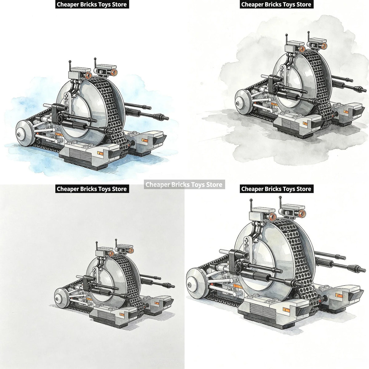 Popular Value Moc Space Vehicle Building Block Creative DIY Driod  Assembly Toy Gift for Friends