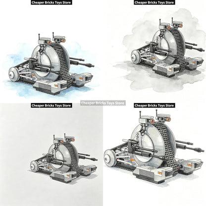 Popular Value Moc Space Vehicle Building Block Creative DIY Driod  Assembly Toy Gift for Friends