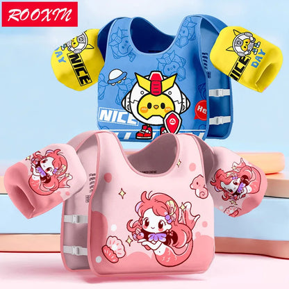 Rooxin No Inflation Swim Vest Buoyancy Vest Swimming Ring Tube Swim Accessory For Water Sports Swimming Arm Ring Swim Pool Float