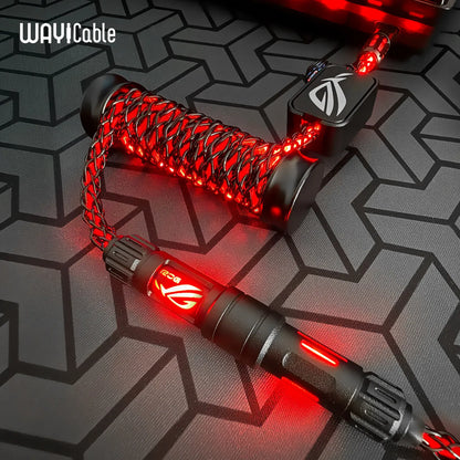WAYi Magnetic Keyboard Cable Mechanical RGB Magnetron Color Changing 8K Aviation Plug Cable PC Laptop Keyboard Accessories