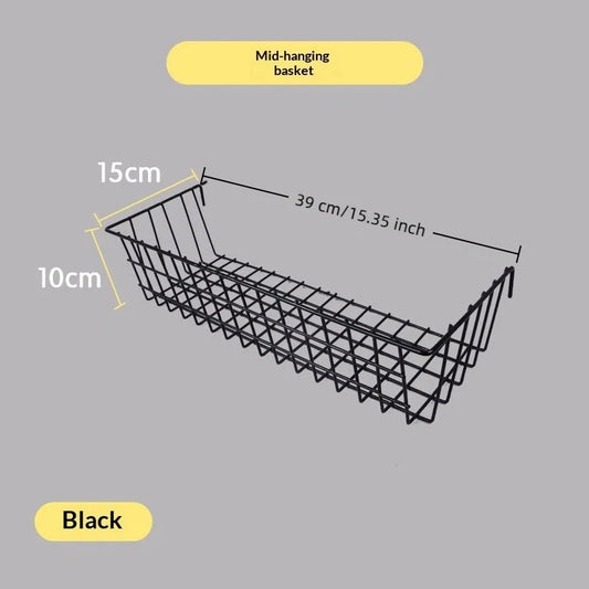 DIY Iron Grid Flower Pot Hanging Shelf Wall Art Mounted Frame Mesh Display Rack Home Decoration Metal Decorative Storage Basket