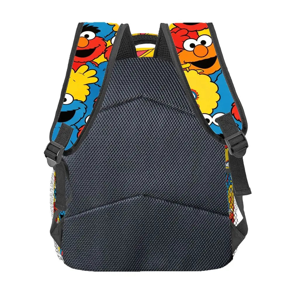 Cartoon Elmo Big Bird Full Print Backpack Sesame Street Schoolbag Outdoor Travel Rucksack Gift