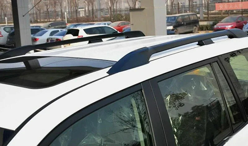 Black ABS Roof Rack Bar Rail End Protection Cover Shell 4PCS For Toyota Land Cruiser Prado Fj120 2003 - 2006 2007 2008 2009