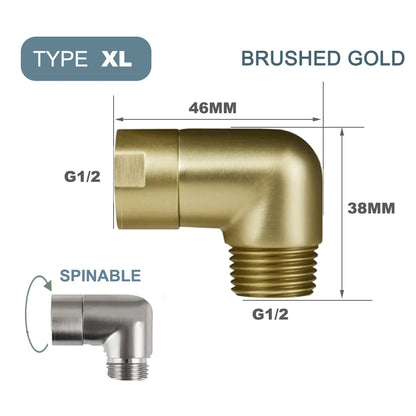 G1/2 Elbow Adapter Shower Head Female and Male Thread Rainfall Shower Handheld Shower Connector Angle 90° 135° Accessory