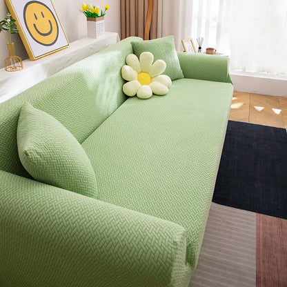 Jacquard Adjustable Elastic Sofa Cover Armchair Protector Corner L Shape Stretch Thick Slipcovers Couch Covers 1/2/3/4/5 Seater