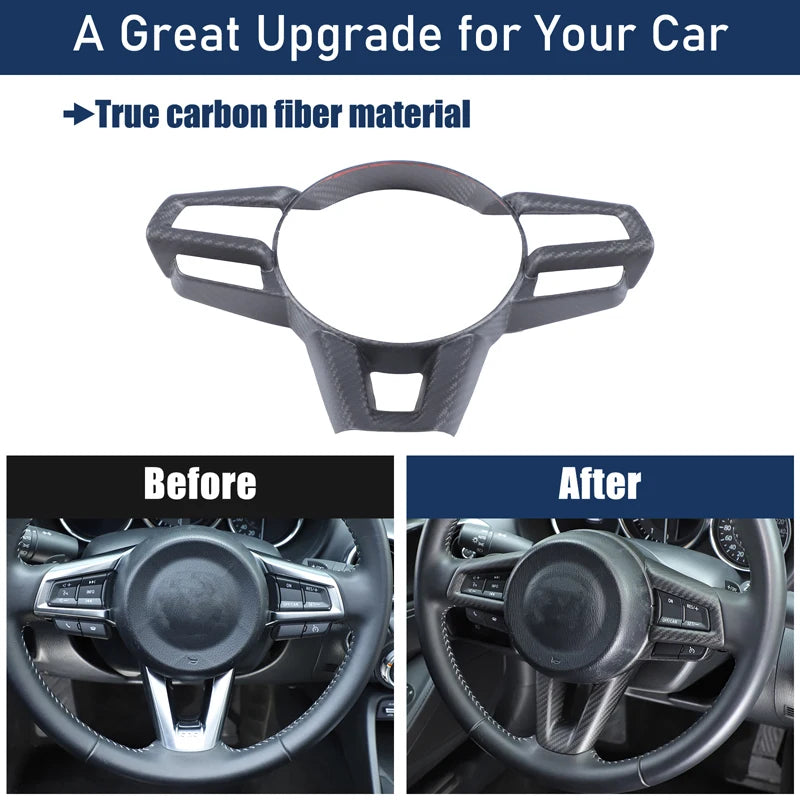 Steering Wheel Key Frame Trim Sticker Steering Wheel Decorative Frame For Fiat Abarth 124 NF 348 348AX Mazda MX-5 ND 2016-2026