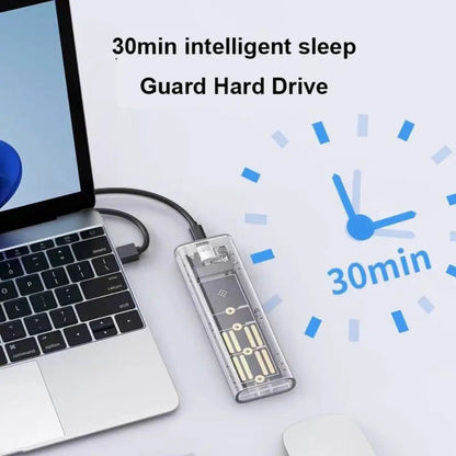 M.2 NVME PCIe NGFF SATA Dual Protocol SSD Case Clear USB Type C 10Gbps PCI-E M2 SSD Transparent External Enclosure Hard Disk Box