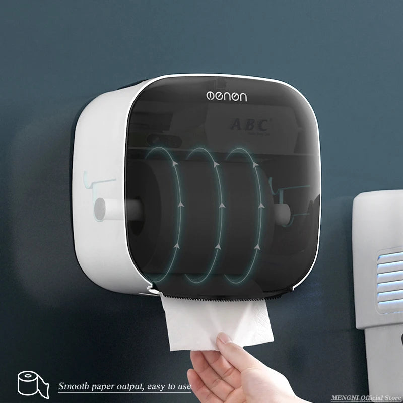 MENGNI No-Drill Toilet Paper Holder,Bathroom Organizer | Self-Adhesive Wall Mount for Tissues/Wipes, Bathroom Tissue Dispens