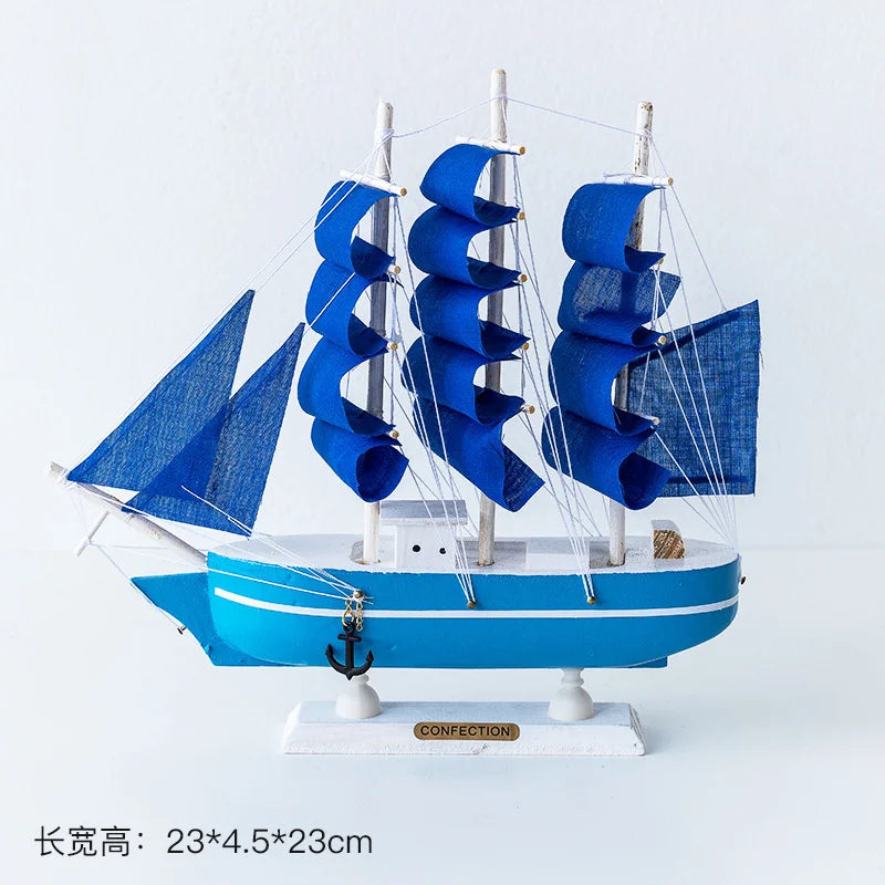 Wooden Sailboat Model Handcrafted Coastal Nautical Decor Table Centerpiece For Living Room Office Desk Gift For Adults And Teens