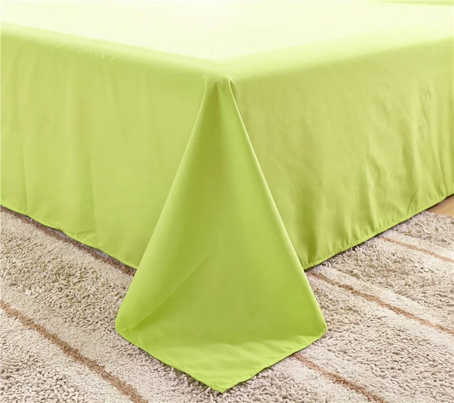 Spring Summer Autumn 1Pc 100% Polyester  Flat Sheet Solid Color High Quality Bed Sheet Various Sizes Can Be Customized