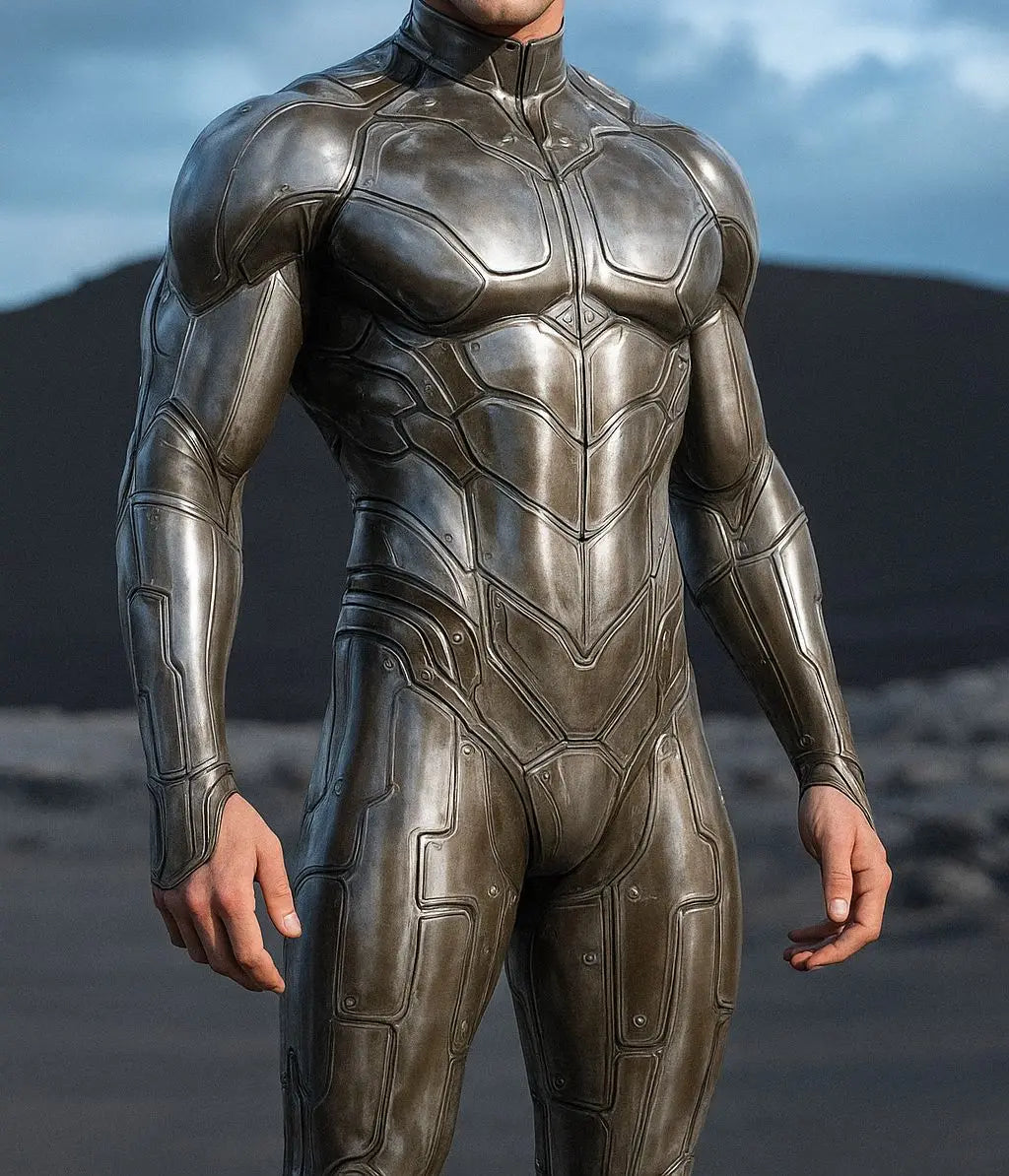 Men Halloween Cyber Punk Jumpsuit Adults Mechanical Cosplay Perfermence Bodysuit Carnival Party 3D Print Cycling Zentai